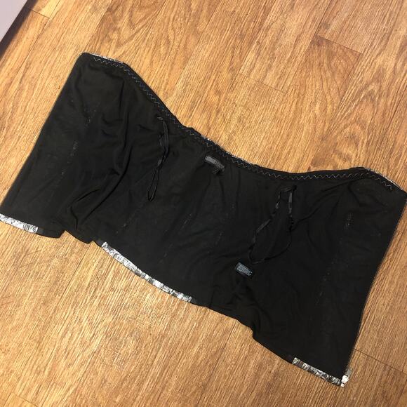The Limited Forenza Black and Silver Zip Front Strapless Tube Top Size Medium - Picture 4 of 9